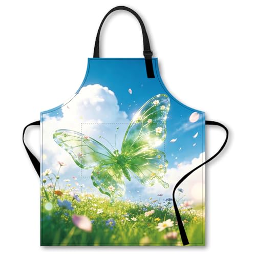 Image of Nuxovilar Decorative Kitchen Apron, 26.77x30.70 Inch Polyester Cooking Wearable Cover