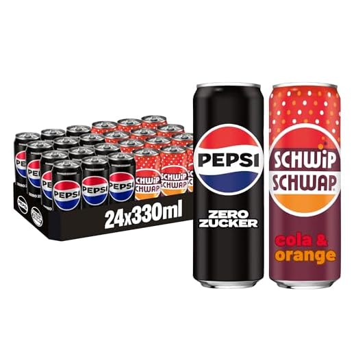 Pepsi & Schwip Schwap Mix 24x330ml – Pepsi Zero & Schwip Schwap Zero – Zuckerfreier Cola-Mix im Vorteilspack – Koffeinhaltige Erfrischungsgetränke