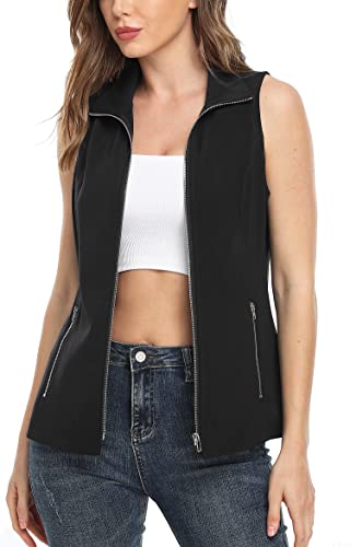 MISS MOLY Women's Lightweight Vest Casual Zip Up Utility Vest Hiking Golf Sleeveless Jackets with Pockets2