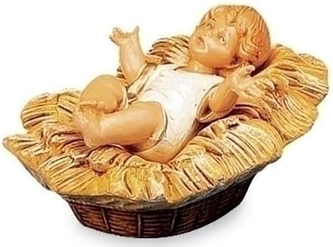 Fontaniniby Roman Inc., Jesus with Manger, 7.5" Collection, Nativity Figure and Accessories, Hand Sculpted and Painted