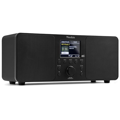 Audizio Genua Radio Dab+ Bluetooth 5.0 - Noire, Écran Couleur 2,8