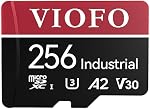 VIOFO 256GB Classe industrielle microSD Carte, U3 A2 V30 Carte mémoire haute vitesse avec adaptateur, support Ultra HD 4K Enregistrement vidéo U3 A2 V30, jusqu'à 100MB/s, Appui 4K UHD & Enregistrement en boucle continue, Résistant à haute température, adaptateur inclus