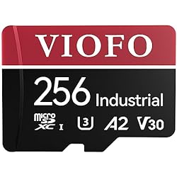 بطاقة microSD من الدرجة الصناعية VIOFO 256GB ، بطاقة ذاكرة عالية السرعة U3 A2 V30 مع محول ، دعم تسجيل فيديو عالي الدقة 4K
