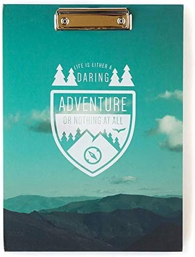 Gold Metal Clip Refillable Clipboard-Folio with Inside Packet Folder,Size 8.5 x 11.75 / Watercolor