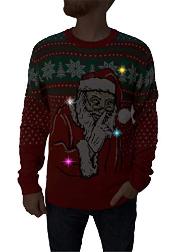 UglyChristmasSweater Men's Assorted Light-up Xmas Crew Neck Sweaters with Multi-Colored Led Flashing Lights2