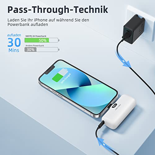 Mini-powerbank met led-display, 4 modi, led-licht, MFi-gecertificeerde powerbank, klein, compatibel met iPhone14/14 Pro/iPhone 13/13 Pro/13 Pro Max/12/12 Pro/12 Pro Max/11 Pro/XR/X/8/Plus, iPod, Airpods - Image 6
