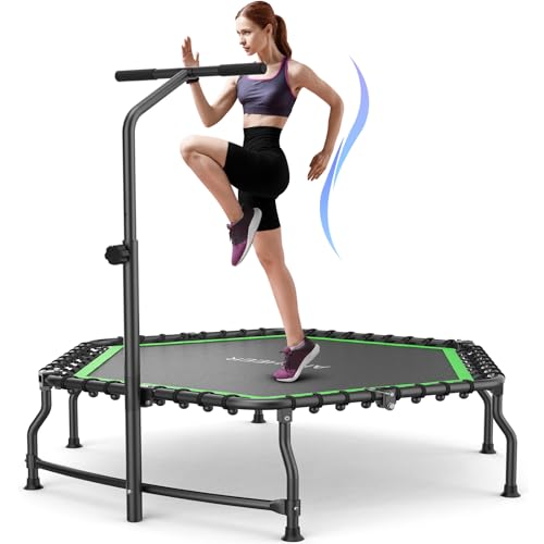 Needak Rebounder - Non-Folding Soft Bounce Traditional Black Edition Trampoline Plus Stabilizing Bar-R02/R05
