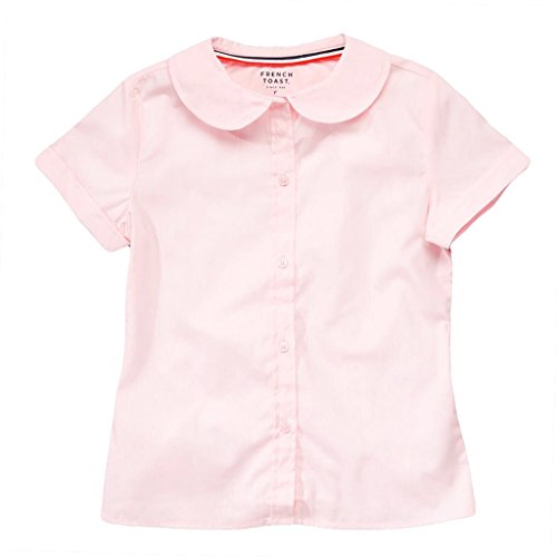 French Toast Girls Short Sleeve Peter Pan Blouse Size 06 Pink