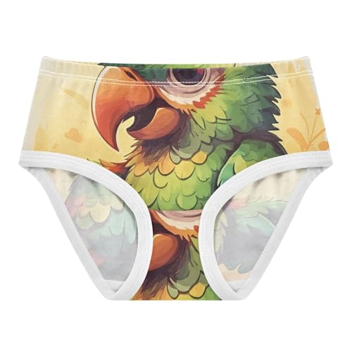 Animal Girls Underwear Toddler 2t Cotton Girl Panties Cute Colorful Cute Parrot Green Kids Undies Briefs