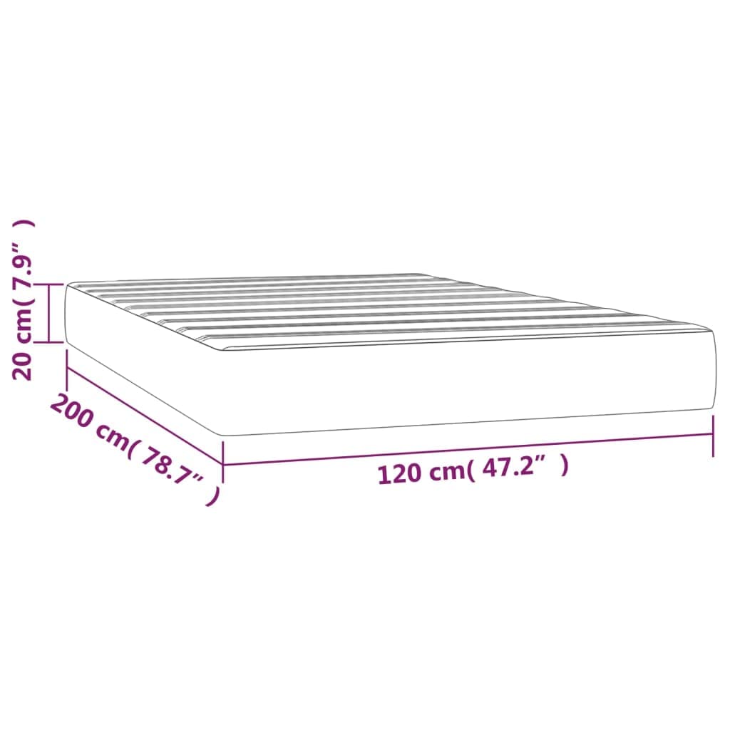 Materasso a molle insacchettate, medio crema, 120 x 200 x 20 cm, tessuto con poliestere traspirante, materasso confortevole per adulti e ragazzi, insonorizzato, ideale per chi dorme sulla