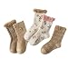 kaixinbukaixin 5 Paires Enfants Filles Chaussettes en Coton Chaud À Volants Coloré Floral Tricot Bonneterie, 6-L