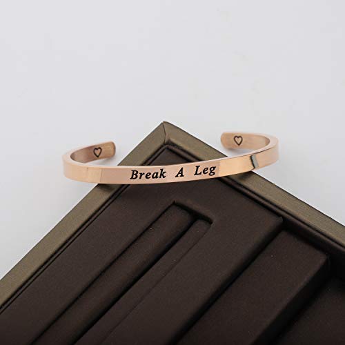 Image of CENWA Theatre Jewelry Theatre Drama Gift Break A Leg Keychain Drama Mask Bracelet Jewelry Tragedy and Comedy Jewelry(Break A Leg cuff -RG)