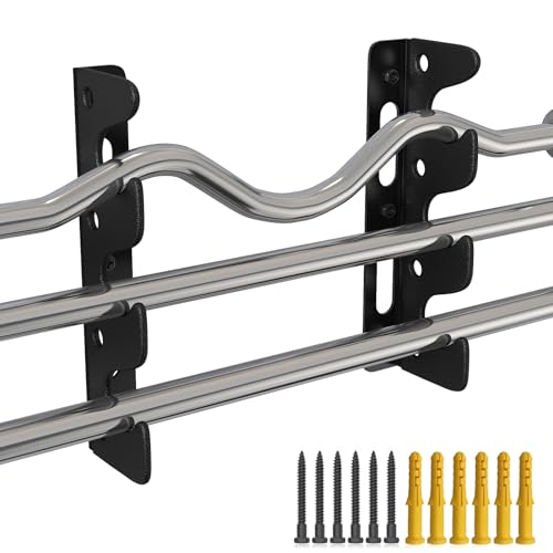 HUWAIGOU Wall Mounted Olympic Barbell Storage Rack Holder Stand Hanger,