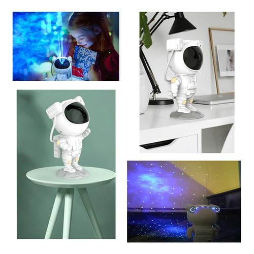 Luminária Astronauta Projetor Luz Galáxia Nebulosa Estrelas