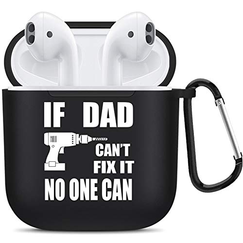 Suntunk If Dad Can't Fix It No One Can Funny AirPods Case Soft Silicone Charging Case Cover with Keychain for Airpods1&2 Dad Birthday Gifts -Black Suntunk If Dad Can't Fix It No One Can Funny AirPods Case Soft Silicone Charging Case Cover with Keychain for Airpods1&2 Dad Birthday Gifts -Black