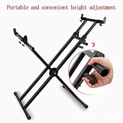 Support de clavier portable réglable en hauteur pour X Shad Guzheng Cadre universel vertical Guzheng Piano Stand avec fente de protection pour carte Noir – Image 3
