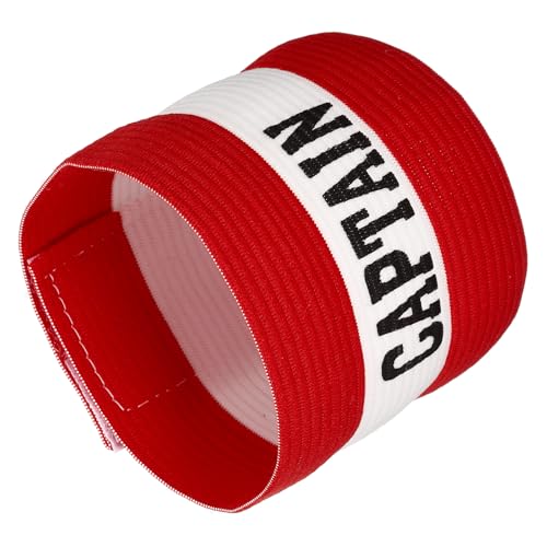 YOKIVE Captain Armband, Nylon Protective Arm Badge, Adjustable Flexibility, Great for Team Training, Competitions (Red, 11.8 x 3.5 Inch)