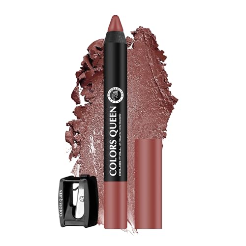 Image of Colors Queen Color It All Long Lasting Crayon Lipstick | Up to 18 Hours Stay | Creamy Matte Finish | Waterproof & Light Weight| Smudge Proof & Non-Transferable | Lipstick for Women (Nudeit,3.5g)