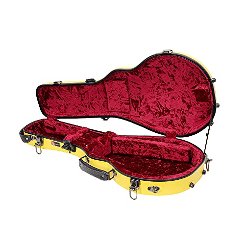 Image of Crossrock Case - Fiberglass Mandolin Case - Fits Both A & F Styles - Padded Straps, Accessory Compartment, Fixed & Removable Padding - Includes TSA Lock-Yellow(CRF1020MAFYL)