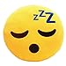 KayMayn Emojis Lachen Emoticon Kissen Polster Yellow Round Kissen-Kissen-Plüsch Spielzeug-Puppe Dekokissen Stuhlkissen Sitzkissen Rund 32 * 32 cm