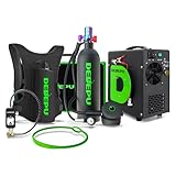 DEDEPU 2.3L Scuba Tank with Air Pump, Mini Diving Tank, Small Lung Tank with Adapter, Up to 40 Mins Dive Time, Portable Backup Air Cylinder, Emergency Resuce Pony Bottle