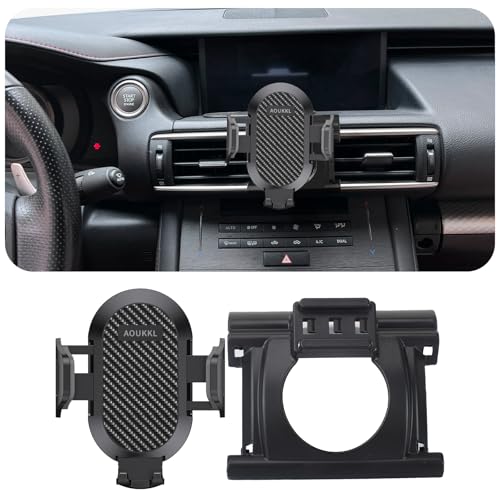 AOUKKL Car Phone Holder Fits for Lexus 2014-2020 is 300 / is 350 / is 250 / is 200t Accessories,Thick Cases Friendly,Cell Phone Mount for 4.7-7 in Phones,360 Degree Rotation,Easy to Install