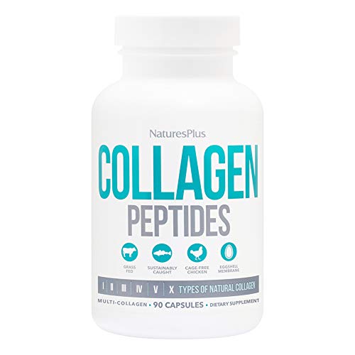 NaturesPlus Collagen Peptides - 90 Capsules - Hair, Skin, Nail & Joint Health, Immune System Support - Non-GMO, Gluten Free - 30 Servings