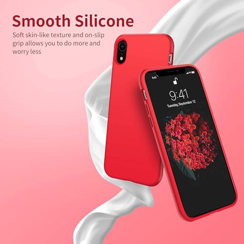 Image of mobistyle Apple iPhone XR Soft Silicone, Rubber Silicone Back Cover, Back case, Plain Cover case Red
