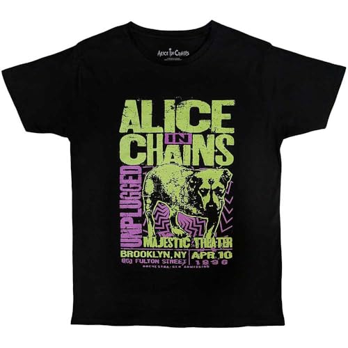 T-shirt chien Alice in Chains Unplugged en coton de qualité sous licence Rock Off