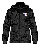 Frankreich,France Länder besticktes Regenjacke Windbreaker Jacke Geschenkidee WR800 -300_Schwarz
