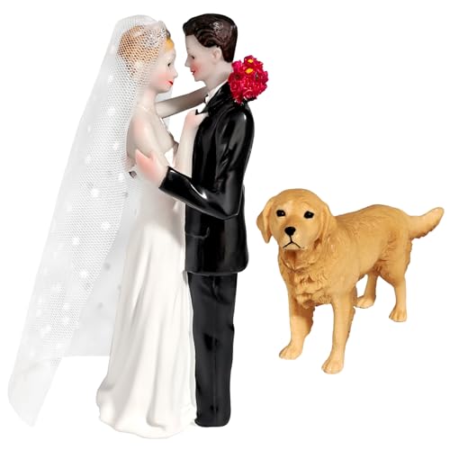 Bride and Groom With Dog Topper