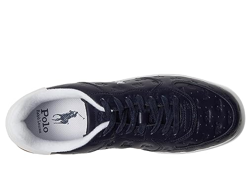 Image of Polo Ralph Lauren Mens Masters Court Logo Leather Sneaker