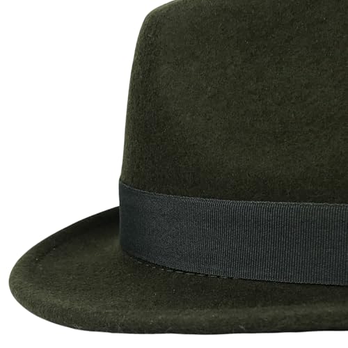 Image of FREEBIRD99 100% Wool Felt Panama Fedora Hat Short Brim Trilby Flat Hat for Men Women
