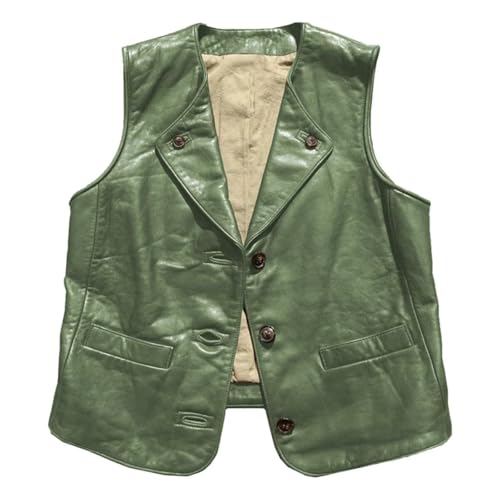 Men's Faux Leather Suit Vest Motorcycle Biker Vest Casual Western Sleeveless Jacket