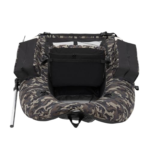 Inflatable Float Tube, Float Tube for Fishing and Angling, Fishing Float Tube with Air Pump, Storage Pockets, Fish Ruler, Adjustable Backrest, 286lbs Load Bearing Capacity, Camouflage