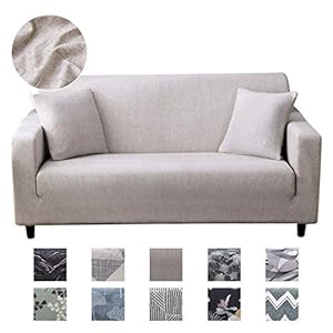 Joydream Housse de Canapé 3 Places Housse Canapé Extensible Housse Canape d’angle Universelle Revêtement de Canapé avec 1 Housse de Coussin Modèle#QMH, Large
