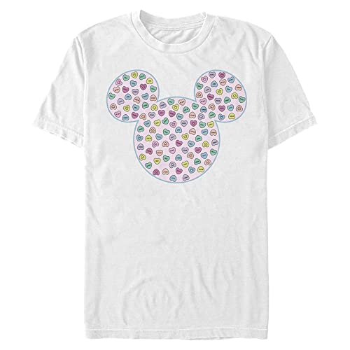 T-shirt Mickey Disney blanc imprimé bonbon ludique et stretch