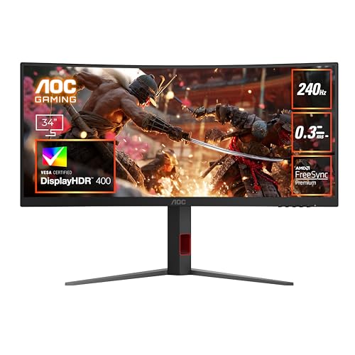 Amazon.co.jp: AOC 湾曲ゲーミングモニター 34インチ, UWQHD@240HZ