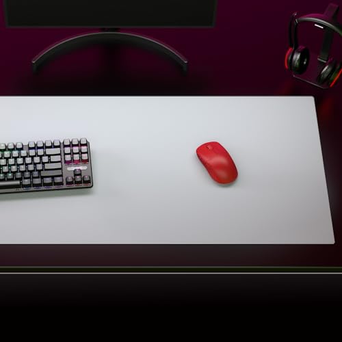 Image of Pulsar - Superglide Premium Glass Mouse Pad XXL ALUMINO-Silicate Glass Surface Anti-Slip Fully Molded high-Density Silicone Rubber 38.5in x 16.5in (XXL, White)