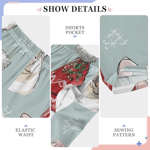 ZZXXB Winter Snow French Bulldog Boys Long Pants Soft Trousers Elastic Waist Kids Lounge Bottoms with Pockets S-XL4