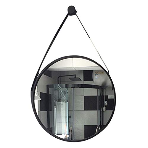Miroir rond noir en fer forgé élégant pour salon et salle de bain