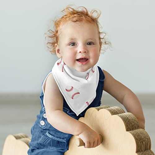 Sweet Jojo Designs 3P-BIB-BASEBALLPATCH Baseball Sports Boy Baby Bandana Bibs thumb #3
