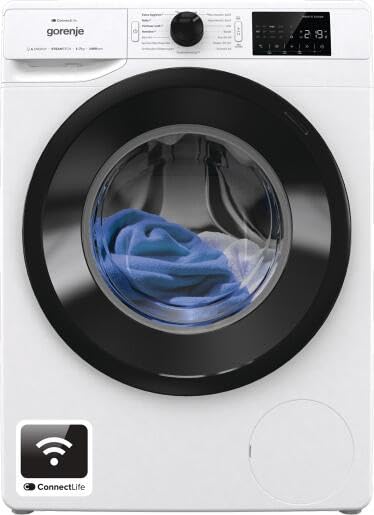 Gorenje WPNEI74A1TS wasmachine met stoomfunctie, ConnectLife, 7 kg, 1400 omw/min, 15 programma's, totale AquaStop, WaveActive trommel, extra hygiëne, PowerWash, snel wassen, energieklasse: A-10%