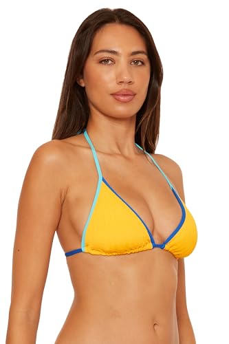 BECCA Women's Crinkle Crush Triangle Bikini Top, Adjustable, Tie Back, Swimwear Separates2