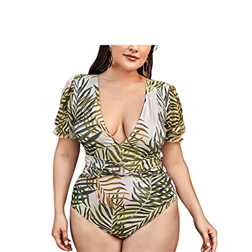 Maillot de bain une pièce vert grande taille CLSDRZC idéal pour la plage