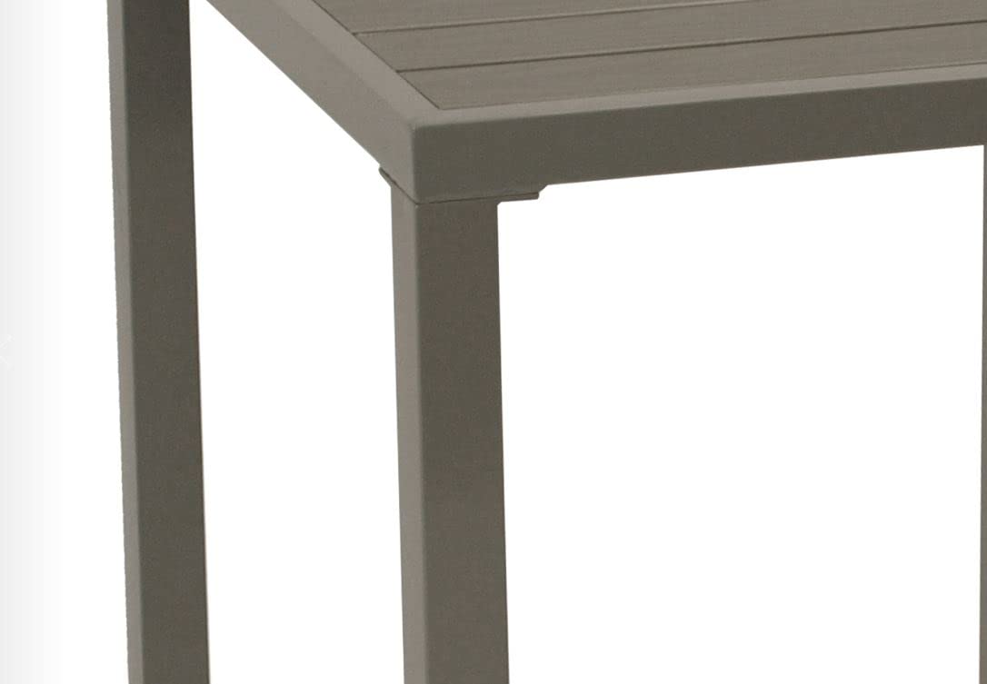 DEGAMO Bistrotisch VARENNA 60x60cm quadratisch, Gestell Stahl Silbergrau, Tischplatte Kunstholz Mittelgrau, Outdoor