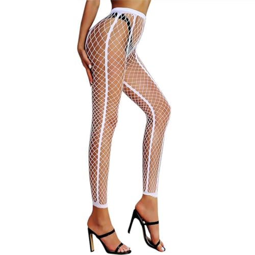 CanB Women High Waist Tights Footless Fishnet Stockings Sexy High Pantyhose for Women and Girls