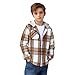 Kids Boys Girls Plaid Jackets Casual Long Sleeve Hooded Button Down Shirt Jacket Fashion Winter Coat Outerwear