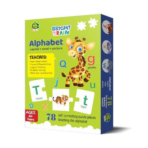 Image of The Book Tree Capital and Small Letter Alphabet Puzzle - 78 Piece Jigsaw Puzzle for Preschoolers, Educational Toy for Learning ABCs and Letters, Gifts for Kids Ages 3 to 6 by Majestic Book Club