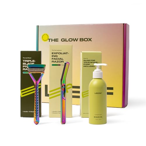 Image of The Glow Box - Includes Prism Leaf Razor, Prism Dermaplaner, 175mL Shave Oil